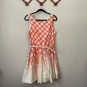 Lauren Conrad Coral Checkered Dress 12